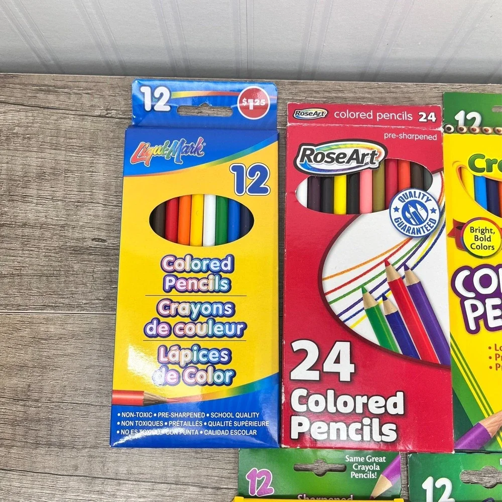 3 Packs Of 12 Crayola Colored Pencils Non‎ Toxic 1 pack 24 Roseart, 1 liqui-mark